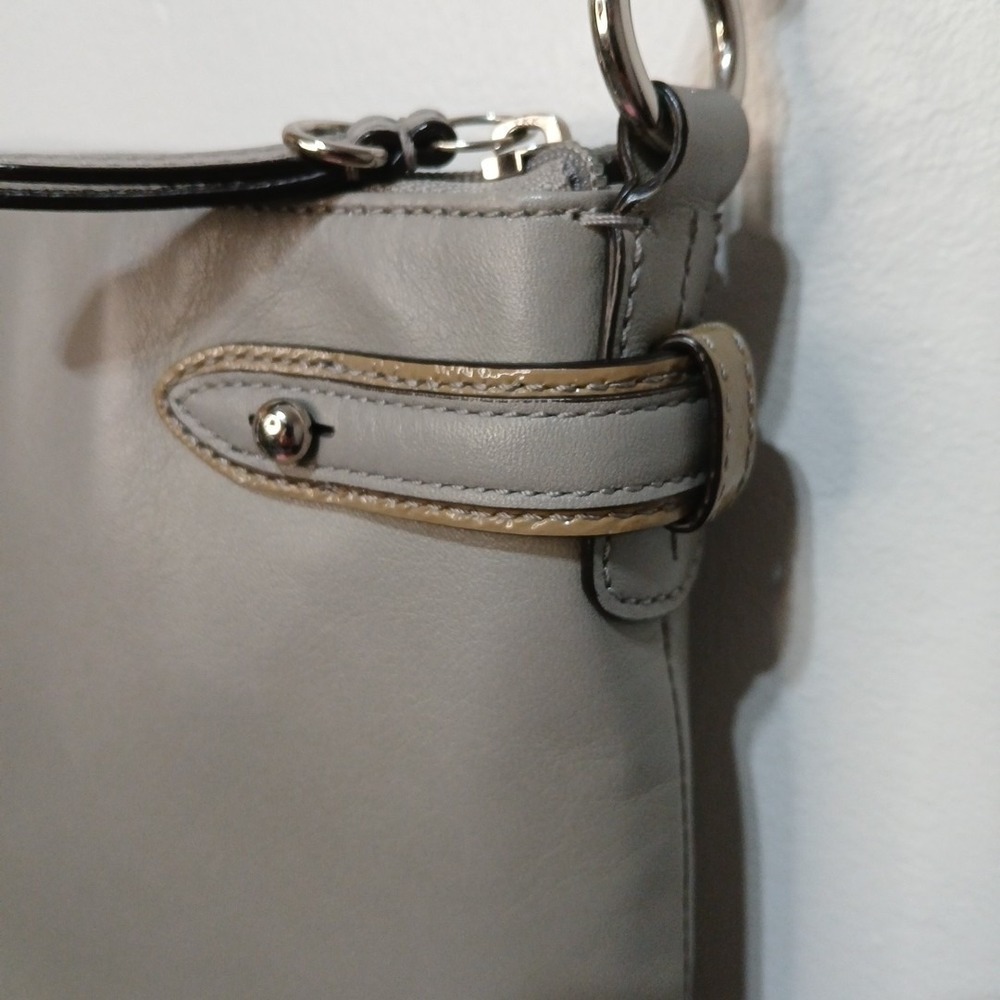 Coach Collette Gray Leather Slim Crossbody Bag Purse Satchel C Logo #44808 2011 - Picture 6 of 12